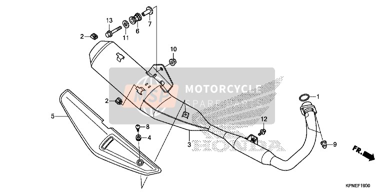 Honda GLR1251WH 2017 Silenciador de escape para un 2017 Honda GLR1251WH